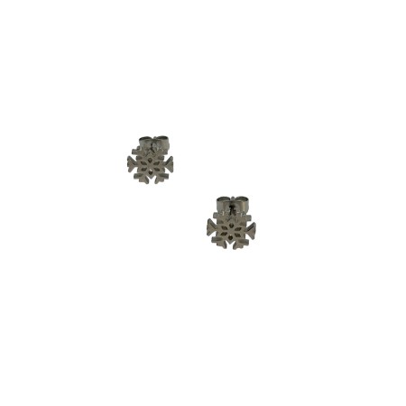 earrings stud steel silver snowflakes2